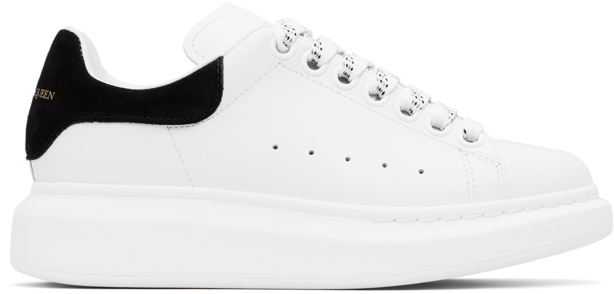 Alexander McQueen White & Black Spike Oversized Sneakers