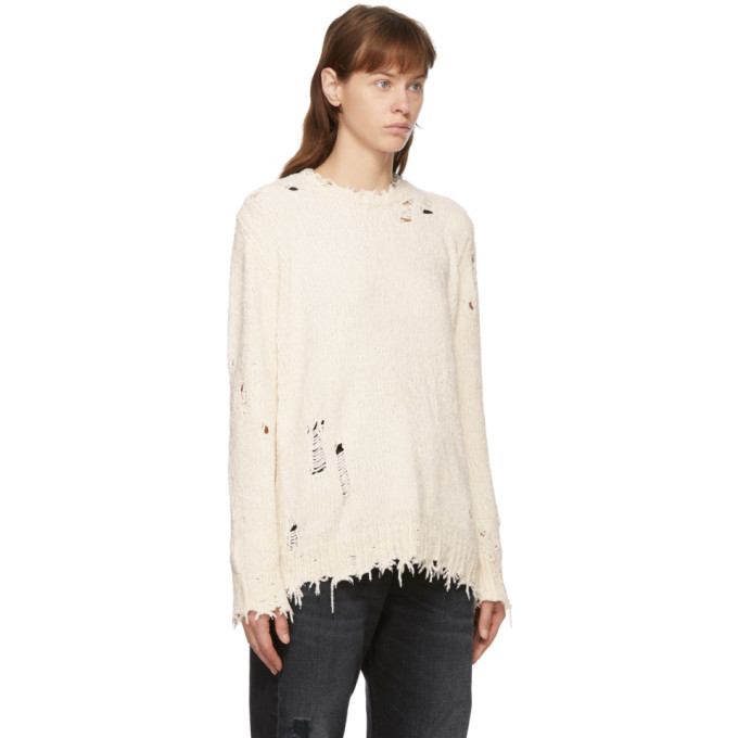 White distressed clearance jumper