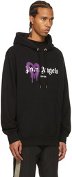 Palm Angels Black Aspen Heart Sprayed Hoodie