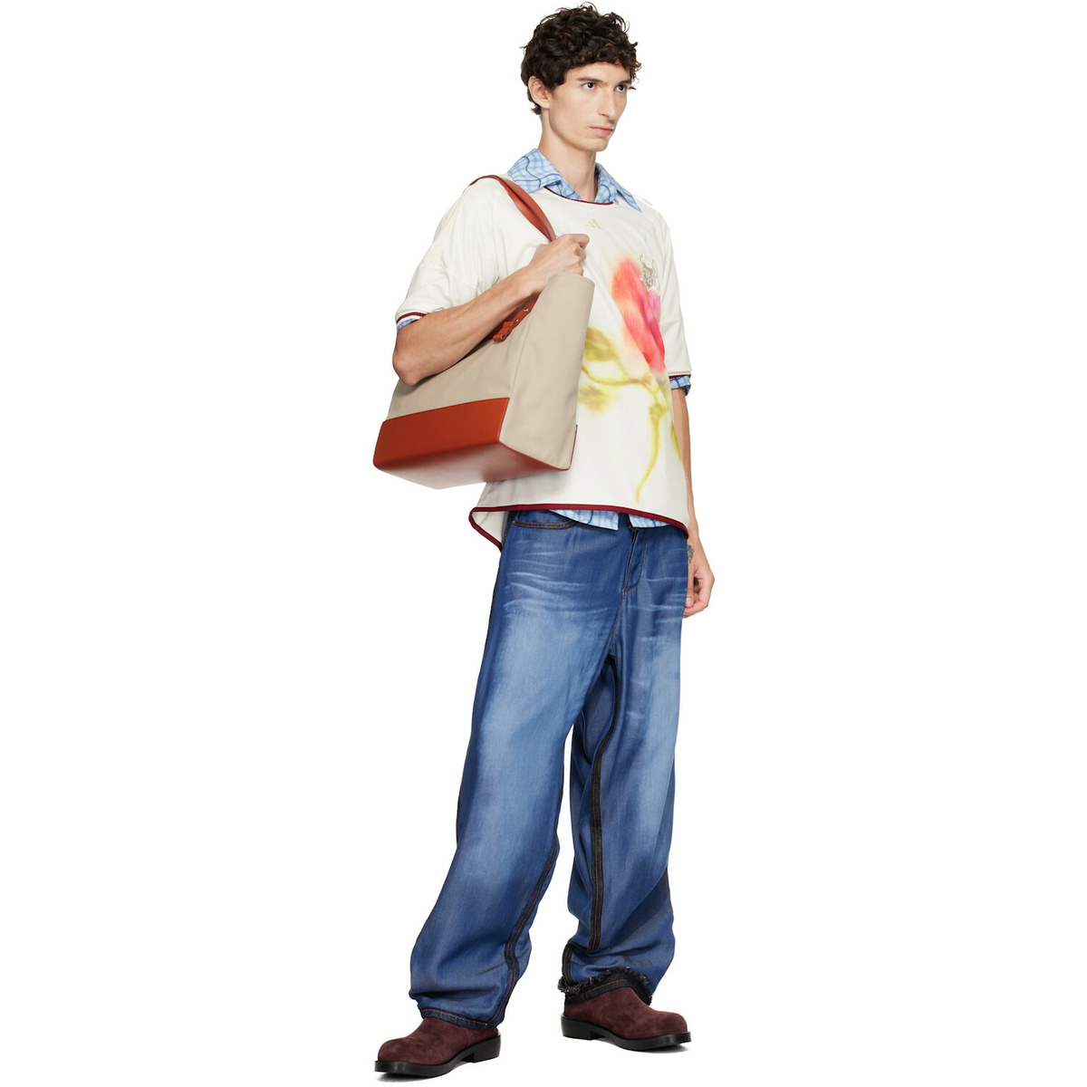 Marni Beige & Orange Canvas Tote