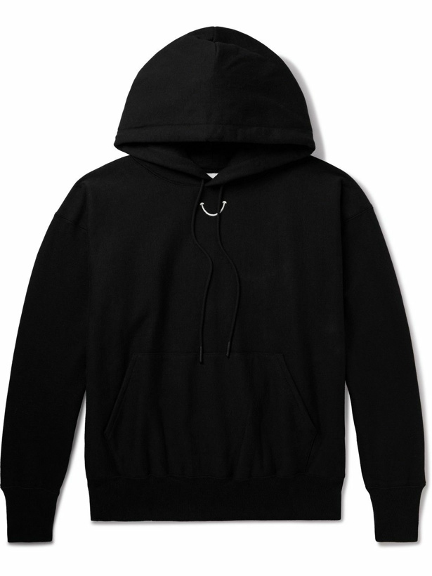 Photo: READYMADE - Logo-Print Embroidered Cotton-Blend Jersey Hoodie - Black
