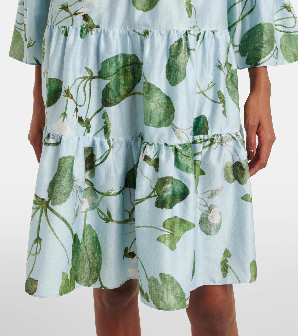 Erdem Tiered floral cotton minidress