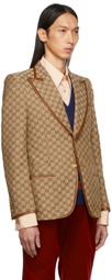 Gucci Brown Canvas Monogram Blazer