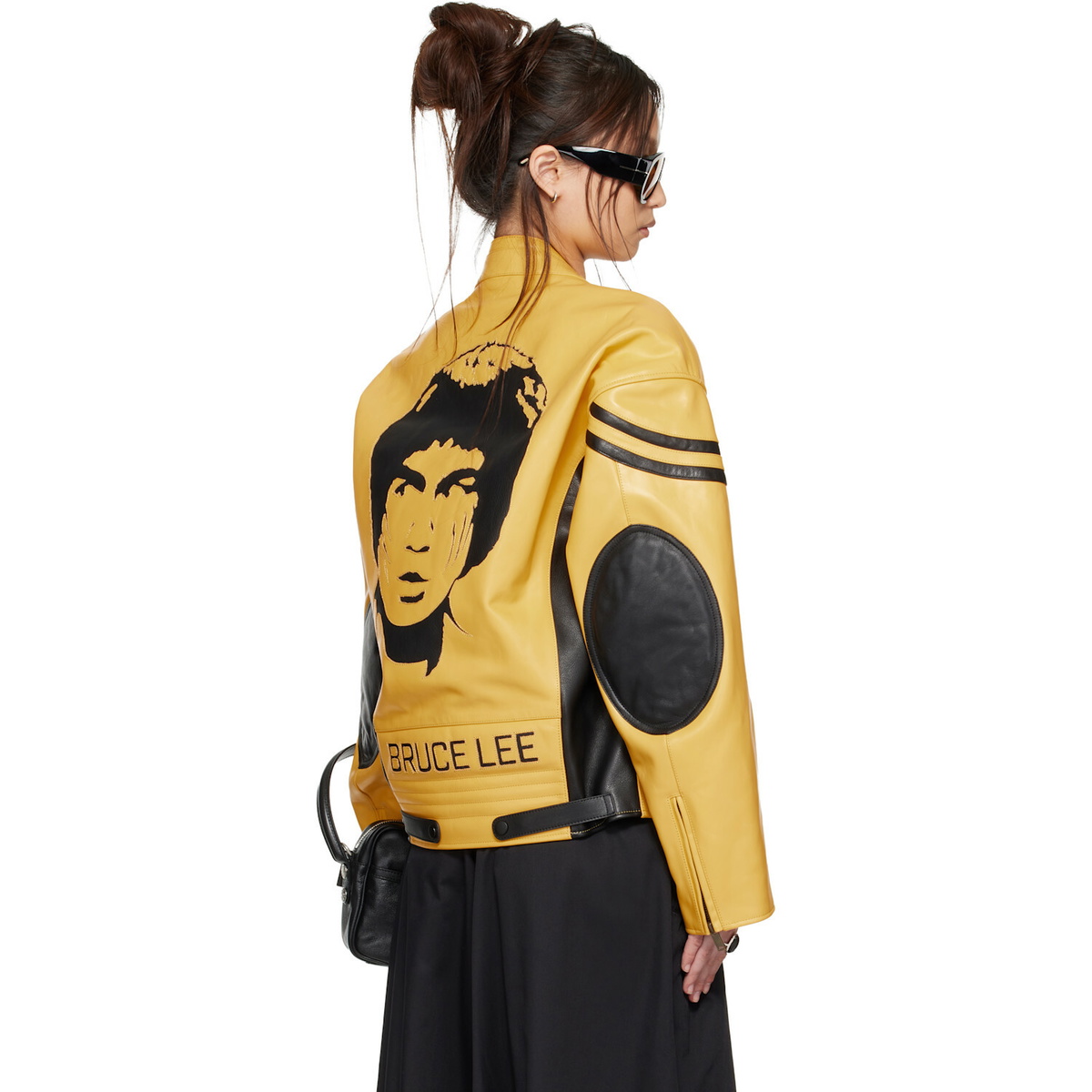 LU'U DAN BRUCE LEE x LỰU ĐẠN Yellow Legacy Moto L-D Leather Jacket