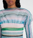 Susan Fang Striped sheer midi dress