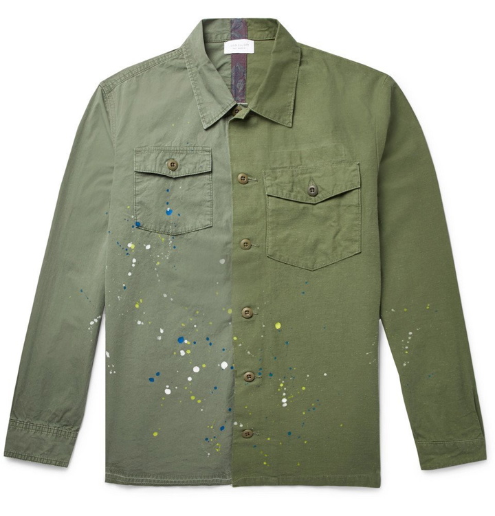 Photo: John Elliott - Paint-Splattered Slub Cotton Shirt - Men - Green