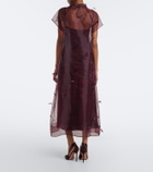 Simkhai Pauline feather-trimmed organza midi dress