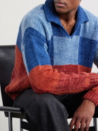 Kartik Research - Patchwork Knitted Wool Sweater - Red
