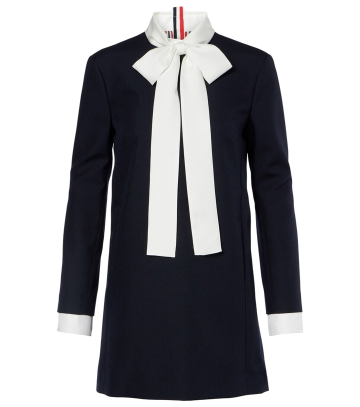 Photo: Thom Browne Silk-trimmed virgin wool minidress