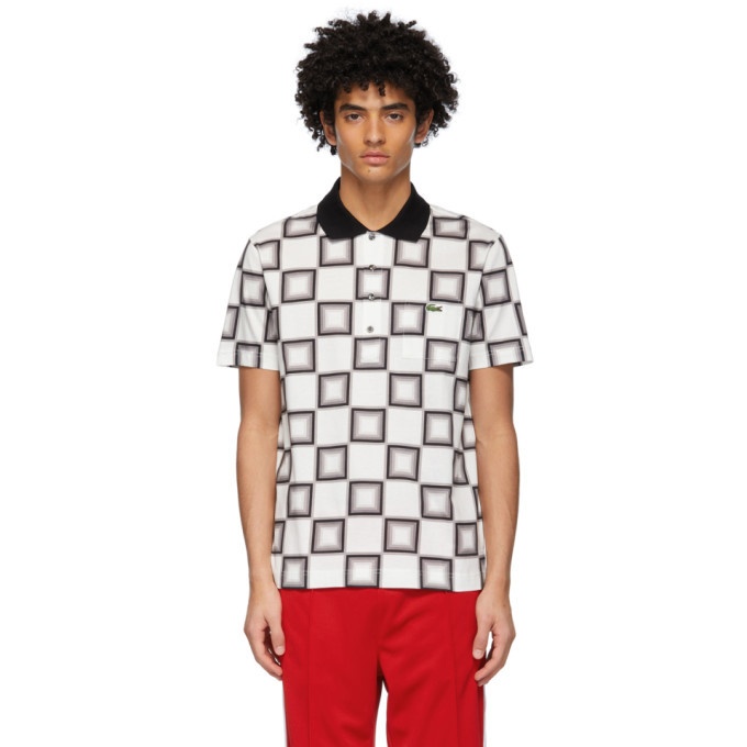Photo: Lacoste White and Grey Ricky Regal Edition Pattern Polo