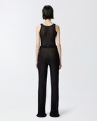 Pinko Lightweight Semi Sheer Ribbed Trousers Limo Black