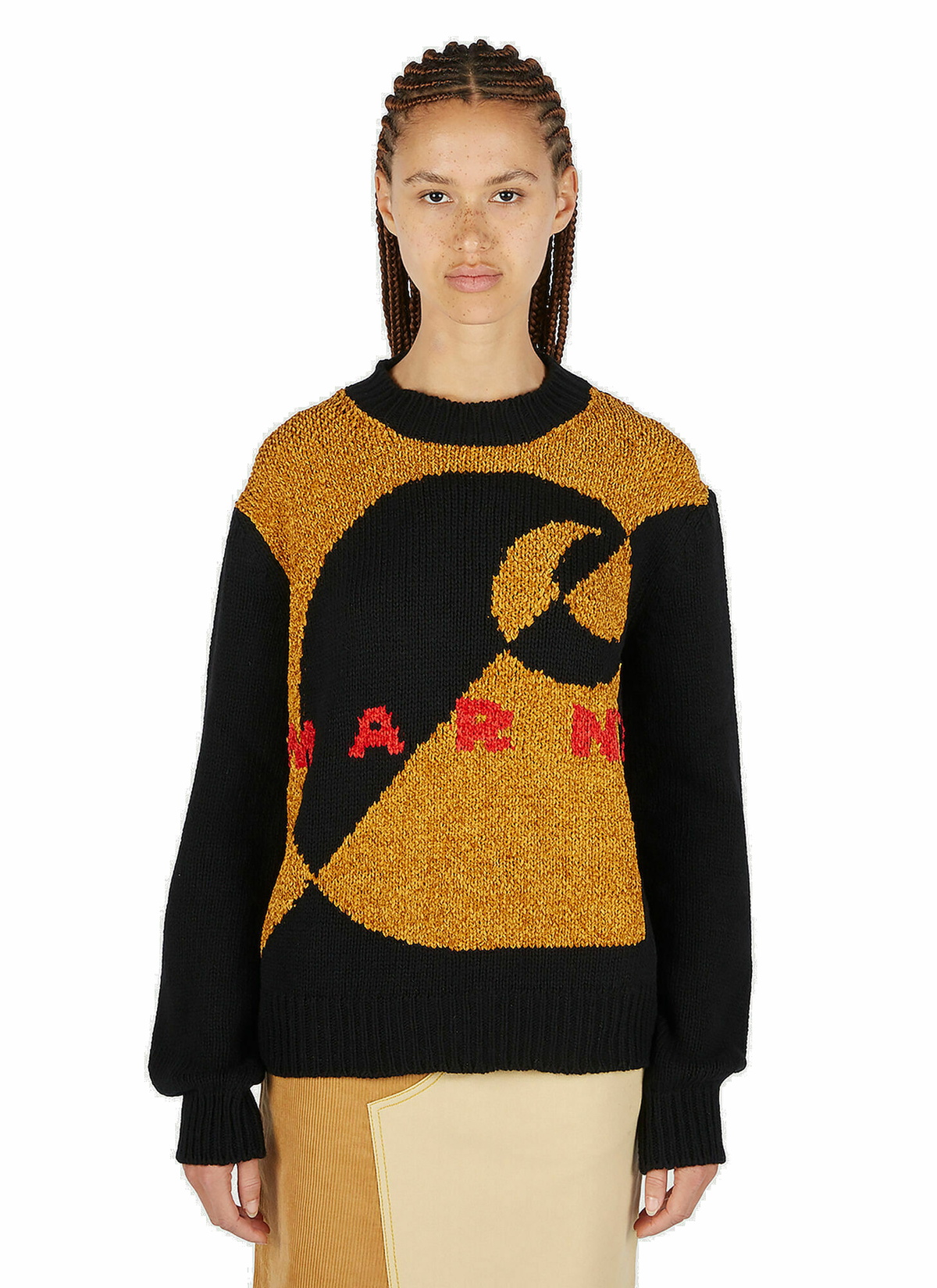 Marni x Carhartt - Blended Logo Intarsia Sweater in Black