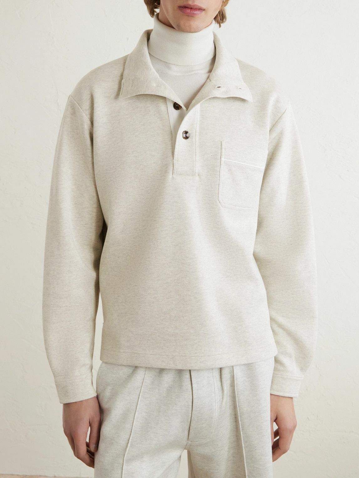 TOM FORD - Cotton, Silk and Cashmere-Blend Sweatshirt - Gray