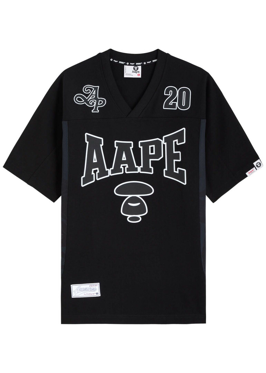 Aape Mesh Varsity Cotton T-shirt Black
