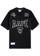 Aape Mesh Varsity Cotton T-shirt Black