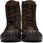 Maison Margiela Brown Canvas Rubber Boots