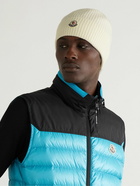 Moncler - Appliquéd Ribbed Virgin Wool and Cashmere-Blend Beanie