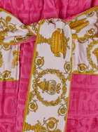 Versace Pink Bathrobe With Baroque Pattern In Terry Cotton