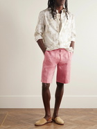 Etro - Straight-Leg Linen Bermuda Shorts - Pink