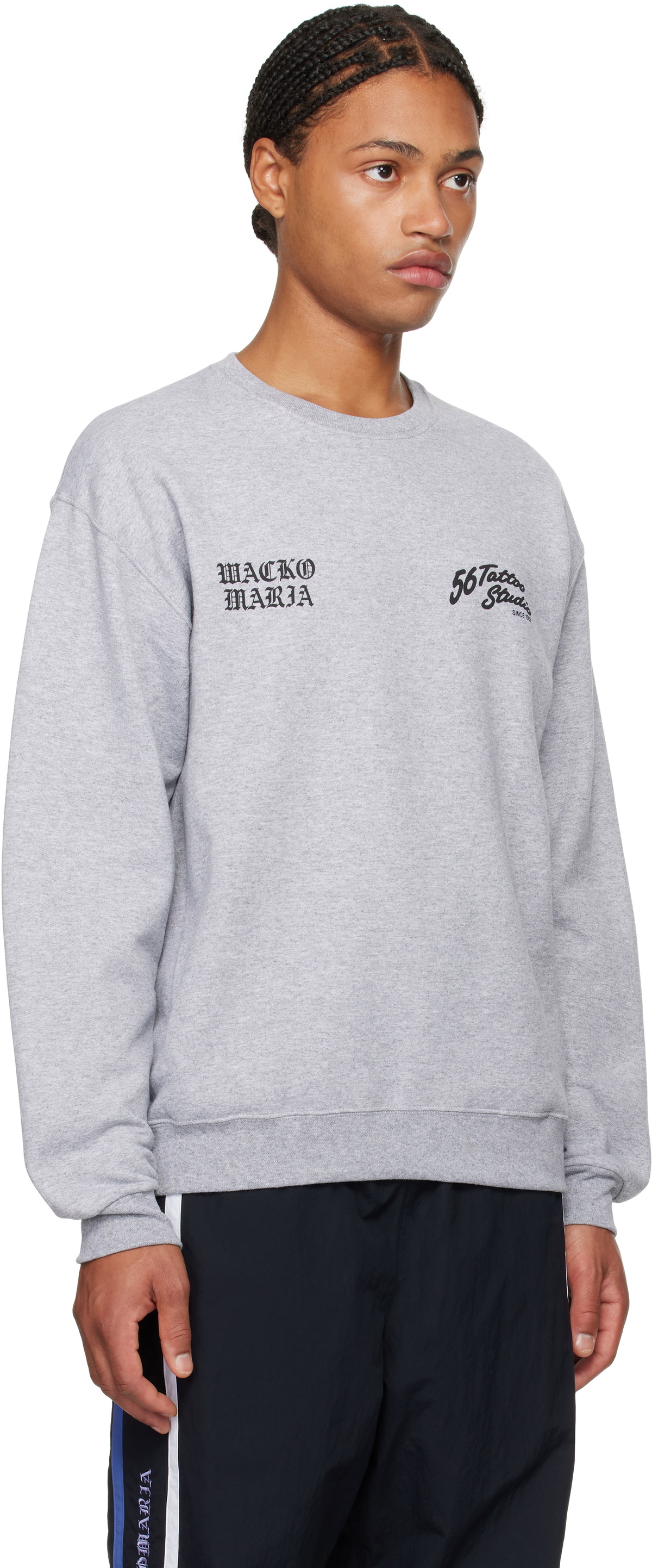 WACKO MARIA Gray 56 Tattoo Studio Edition Crew Neck
