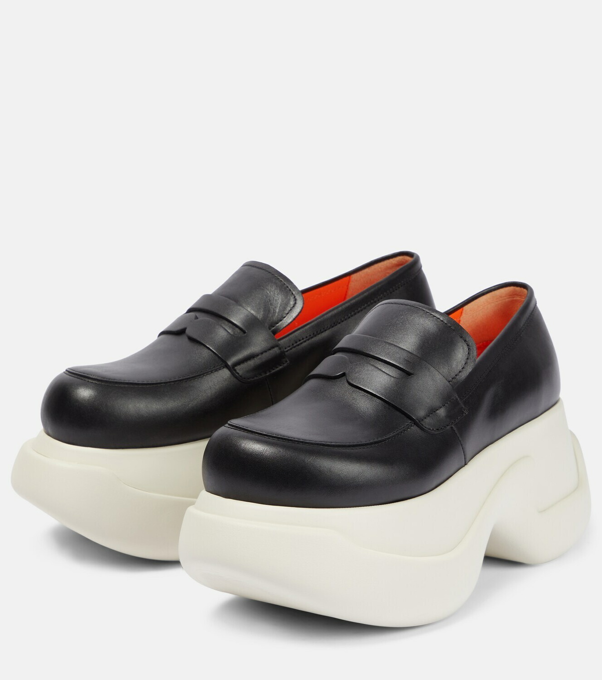 Marni - Leather platform loafers