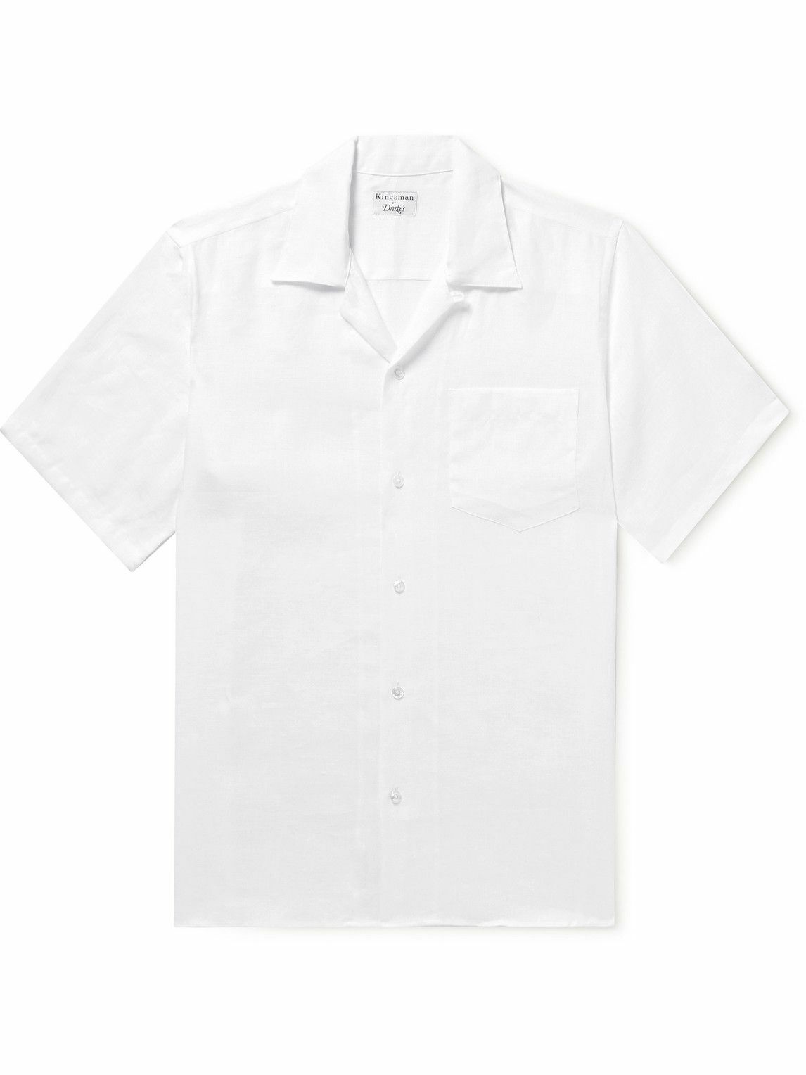 Kingsman - Camp-Collar Linen Shirt - White Kingsman
