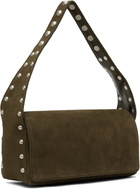 OPEN YY Brown Suede Stud Duffle Bag
