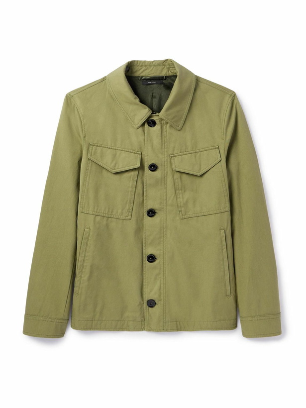 Photo: TOM FORD - Peach Cotton-Gabardine Overshirt - Green