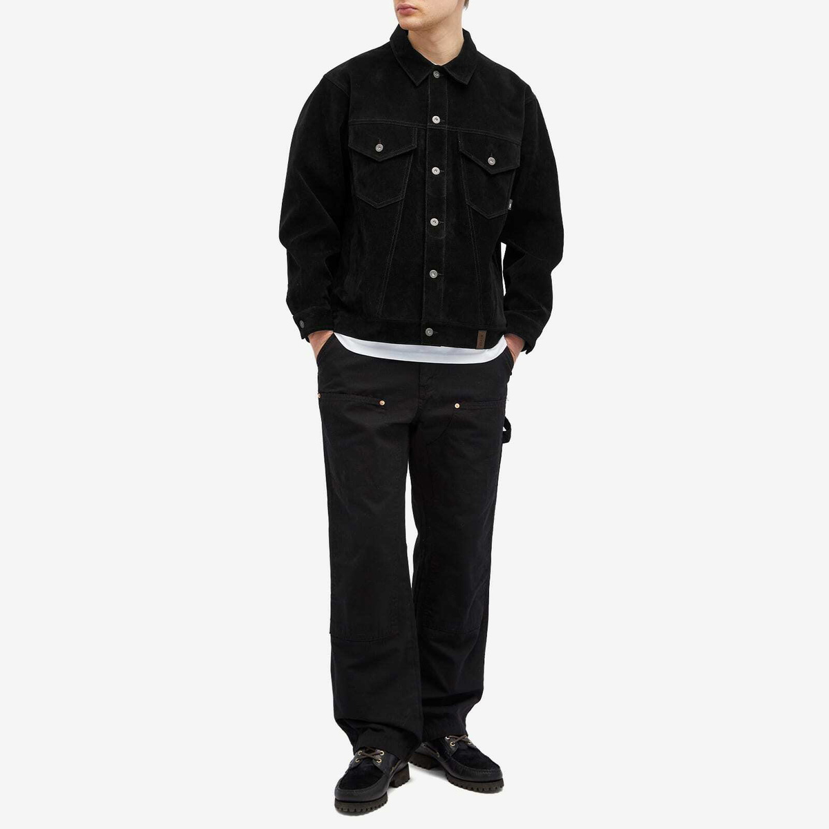WTAPS Men's 01 Synthetic Suede Trucker Jacket in Black WTAPS