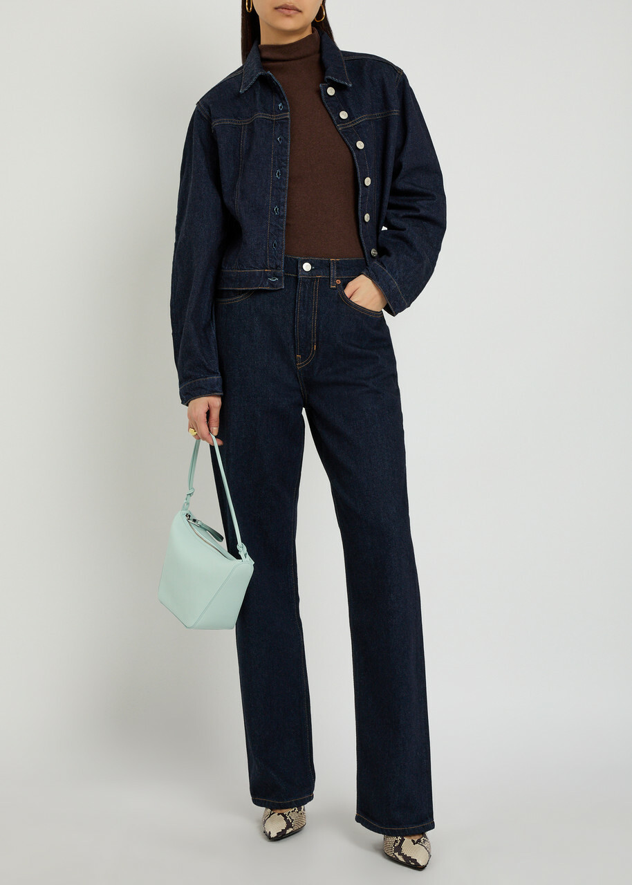 Reformation Knightly Panelled Denim Jacket Blue