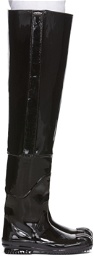 Maison Margiela Black Rubber Thigh-High Boots