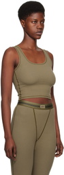 SKIMS Green Cotton Rib Tank Top