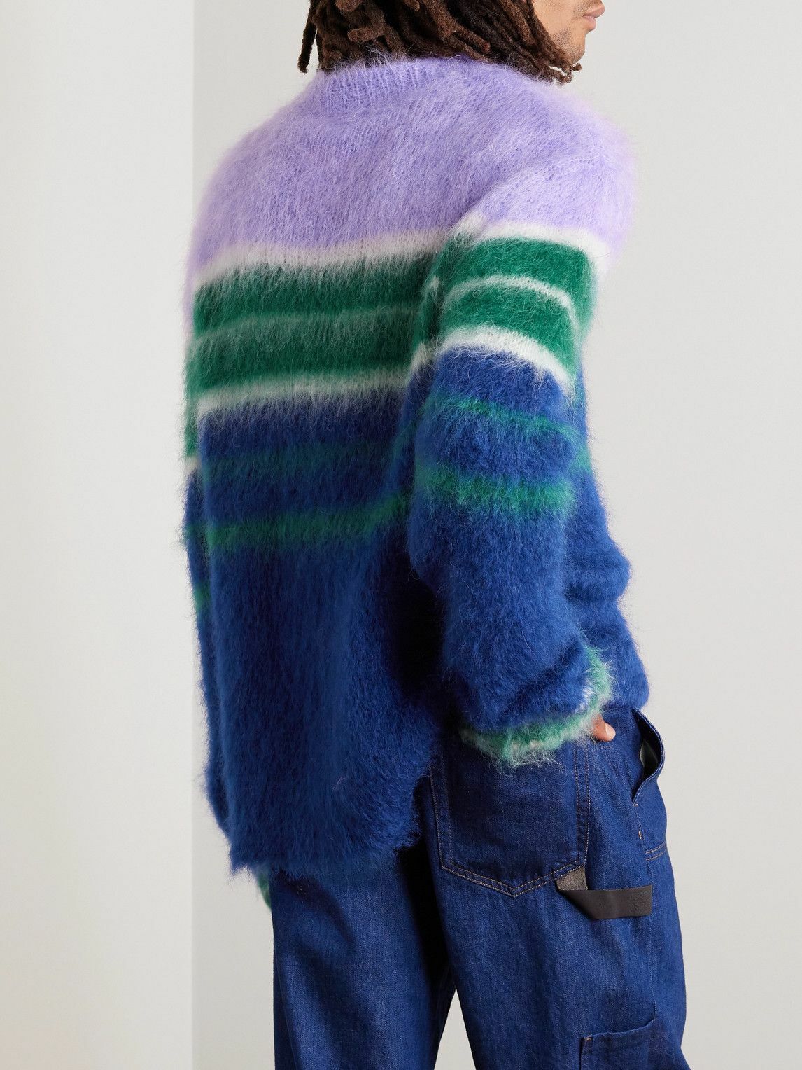 Marni - Striped Mohair-Blend Sweater - Purple Marni