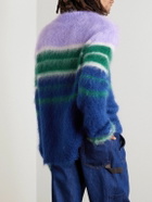 Marni - Striped Mohair-Blend Sweater - Purple