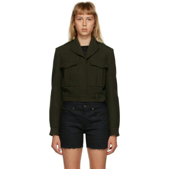 Saint laurent hot sale green jacket