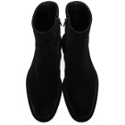 Maison Margiela Black Flock Treatment Ankle Boots