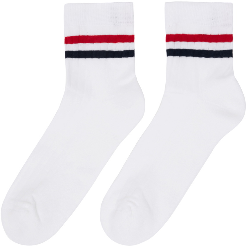 Thom Browne White Striped Socks Thom Browne