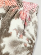 CELINE - Straight-Leg Tie-Dyed Cotton-Terry Drawstring Shorts - Gray