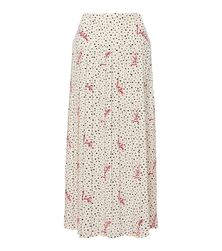 Photo: Valentino Polka-dot crêpe de chine midi skirt