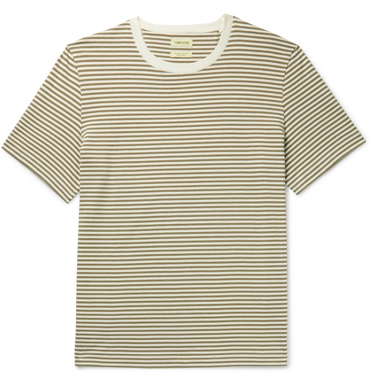 Photo: De Bonne Facture - Japan Striped Cotton-Jersey T-Shirt - Green