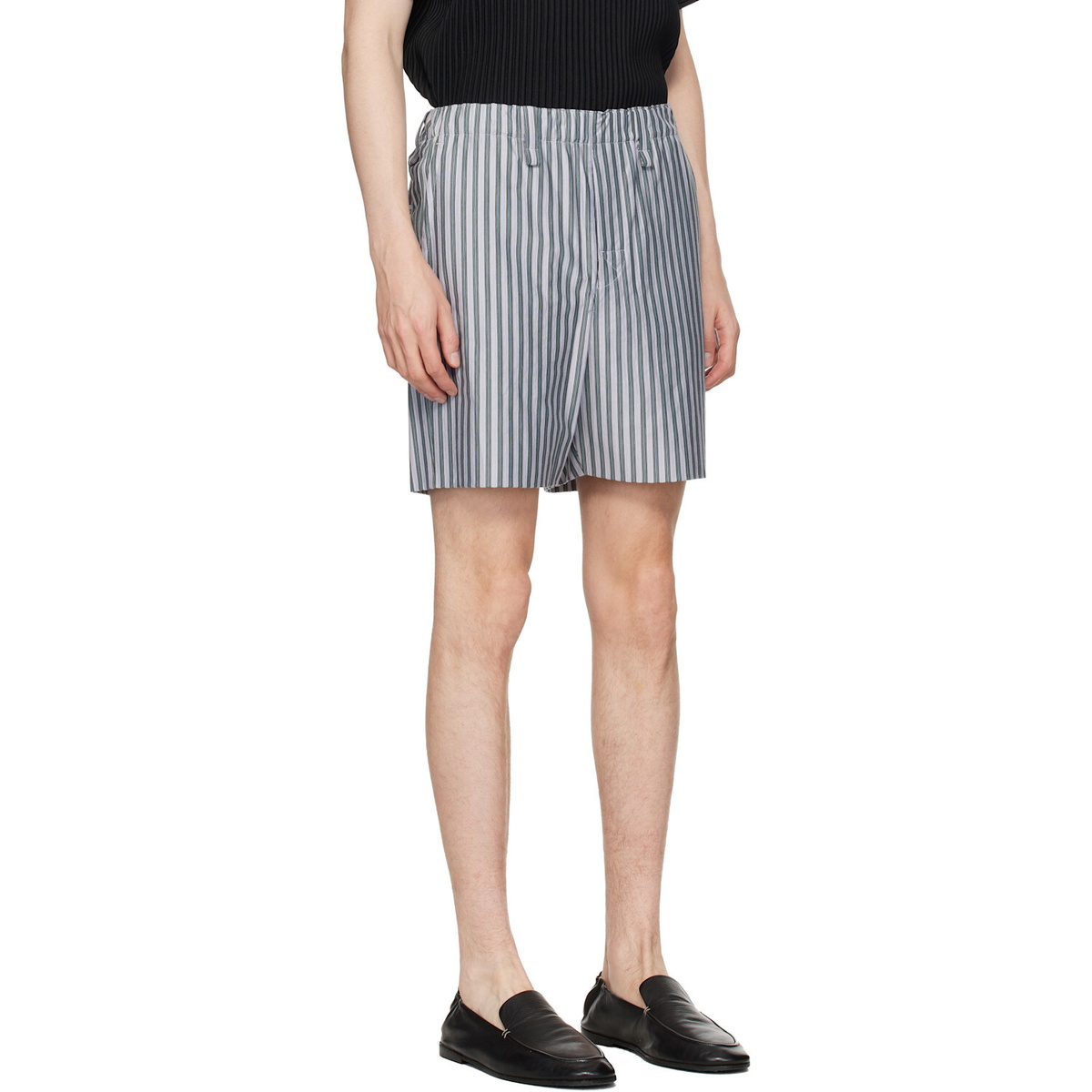HOMME PLISSÉ ISSEY MIYAKE Blue Stripe Jersey Shorts