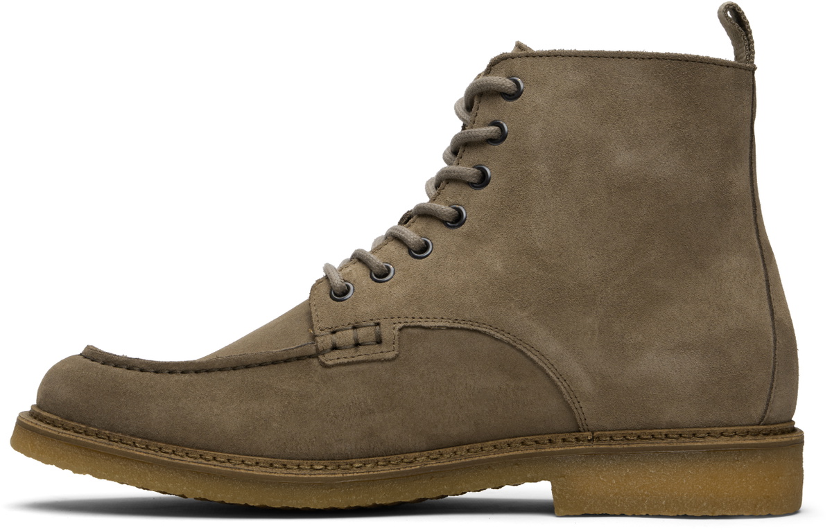 BOSS Beige Suede Crepe-Outsole Half Boots