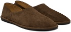 The Row Brown Canal Slip On Loafers