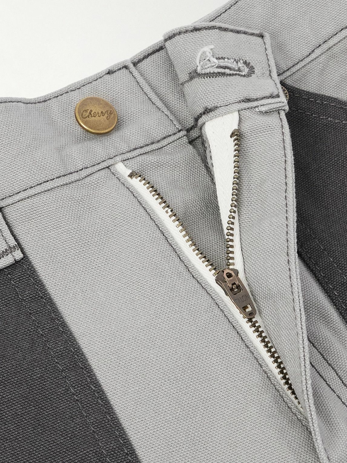 Cherry Los Angeles - Straight-Leg Double-Knee Cotton-Canvas Trousers - Gray