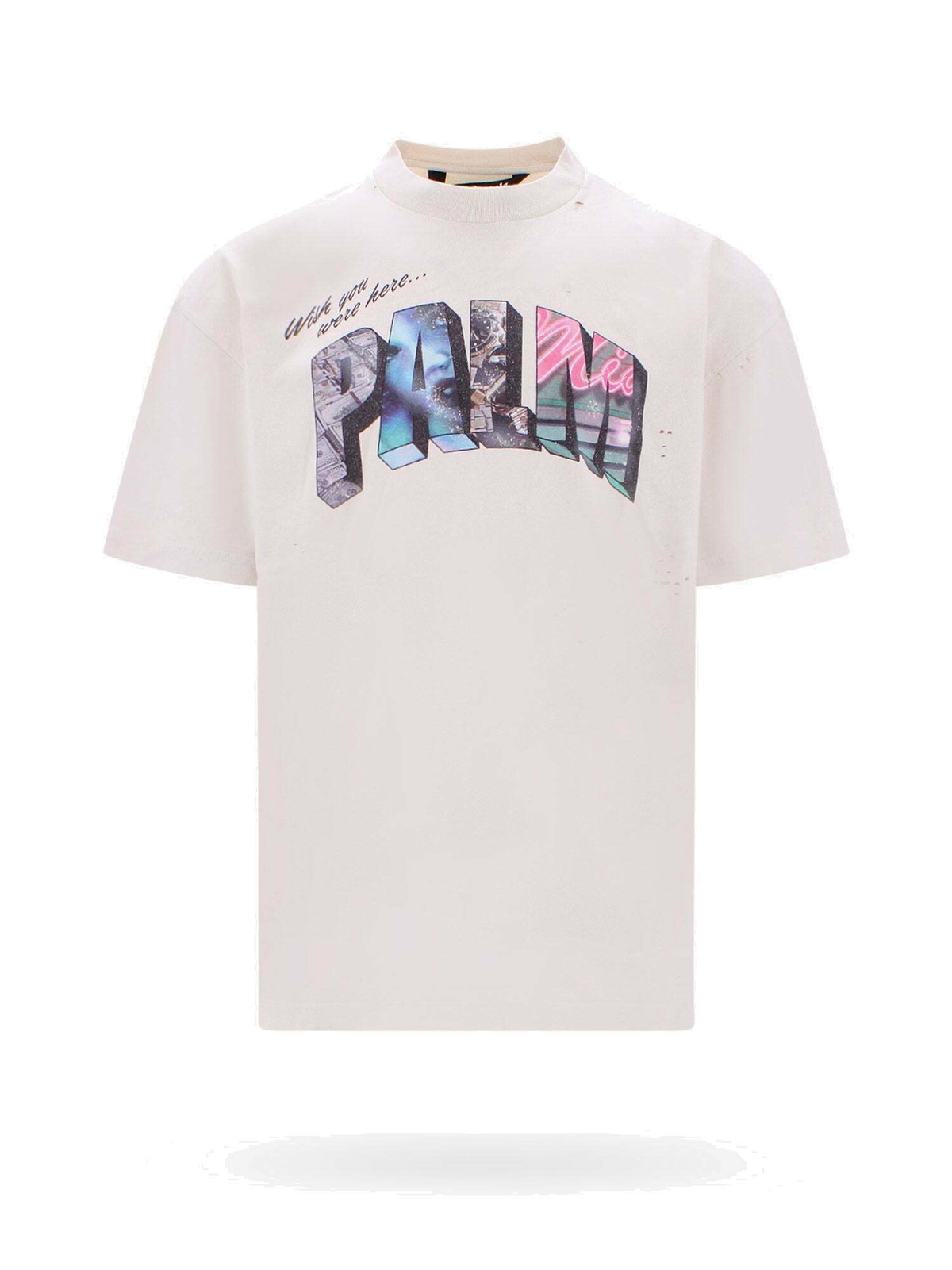 Palm Angels T Shirt Beige Mens Palm Angels