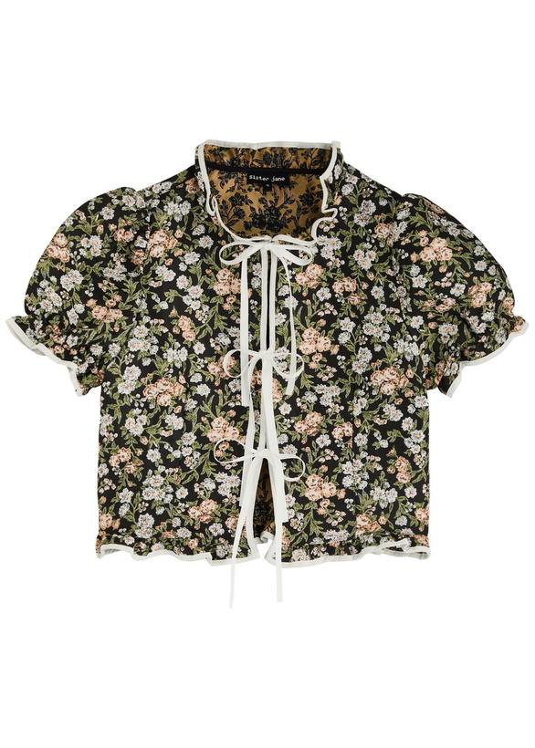 Photo: Sister Jane Graces Floral-jacquard top Green