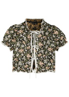 Sister Jane Graces Floral-jacquard top Green