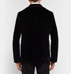 Alexander McQueen - Black Slim-Fit Contrast-Tipped Cotton-Velvet Blazer - Men - Black