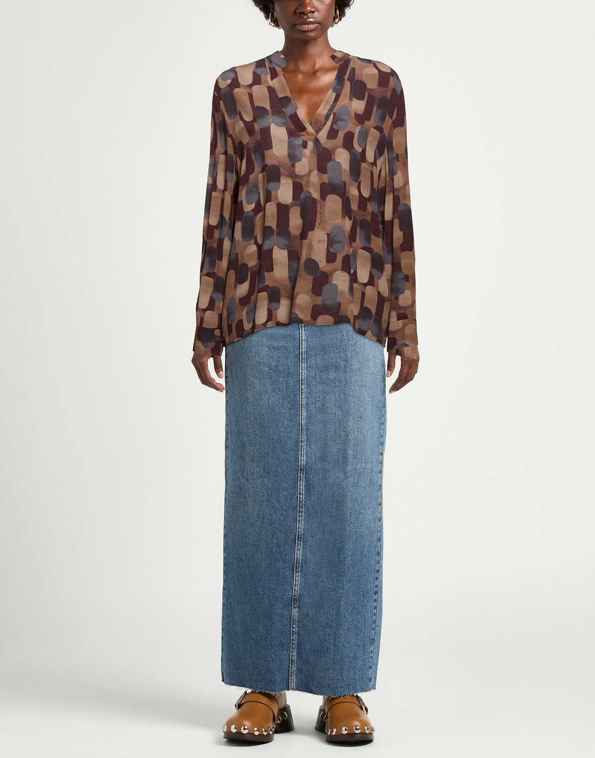 Manila Grace Womens Top in Brown