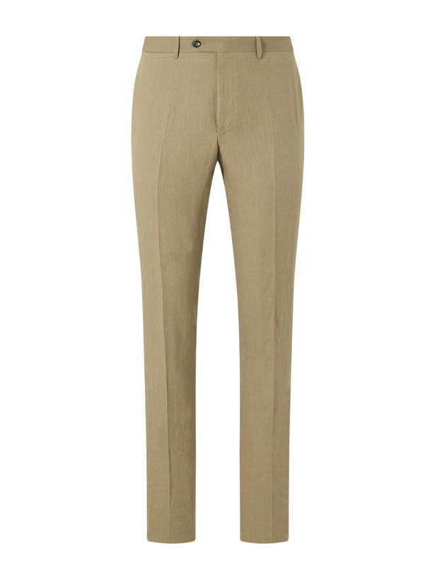 Photo: Canali - Straight-Leg Linen Suit Trousers - Neutrals